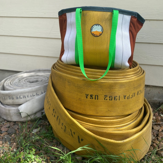 Repurposed Fire Hose Tote - Double Handle Large with Pockets