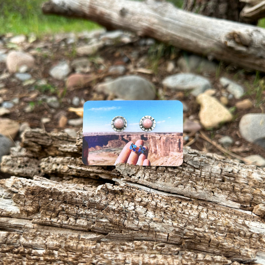 Peruvian Pink Opal Studs