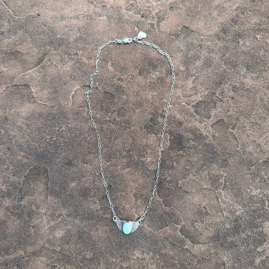 Paperclip Chain Turquoise Necklace