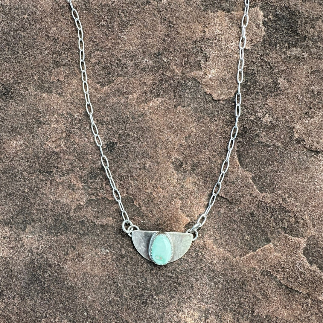 Paperclip Chain Turquoise Necklace