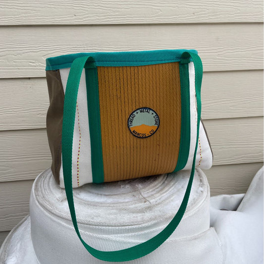 Repurposed Fire Hose Tote - Large Double Handle with Pockets